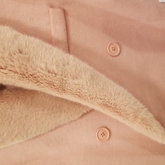 💕REFORMATION💕 Lester Coat ~ Faux Fur Shawl Collar Double Breasted Pink S NWT - Picture 11 of 15